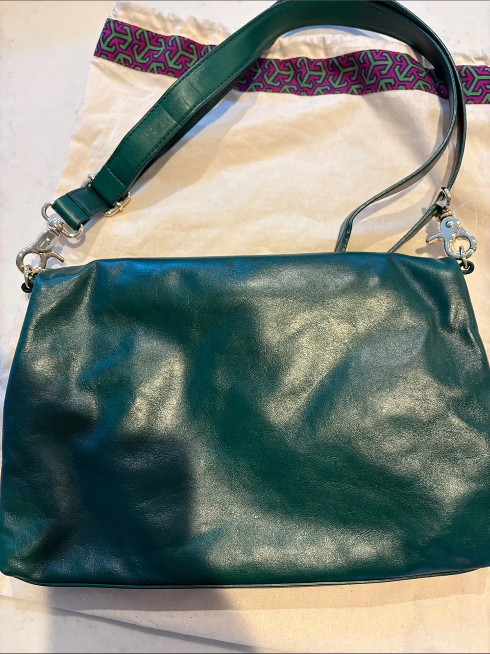 Tory Burch Green Leather Crossbody/shoulder Bag
